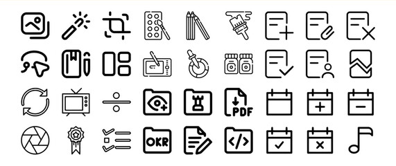 Black and White Icon Bundle Graphic Design Elements Collection