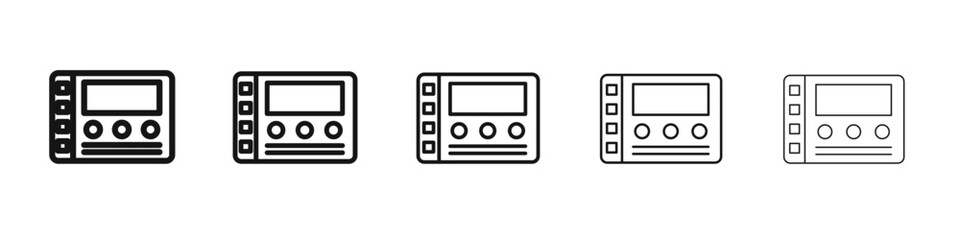 Control panel icon black and white vector sign