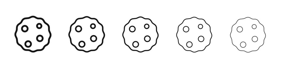 Cookie icon black and white vector sign