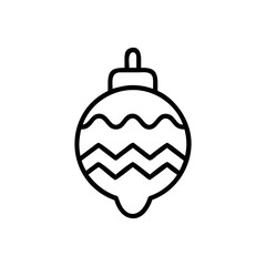 Illustration of christmas ornament with zigzag and wavy line pattern