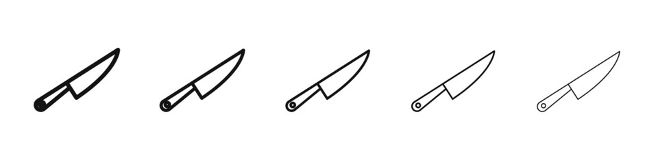 cooking chef knife icon black and white vector sign