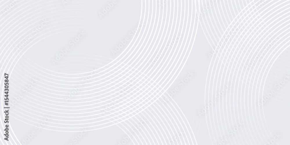 Poster white geometric abstract background overlap layer on bright space circle line on white background ep