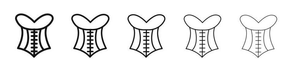 Corset icon black and white vector sign