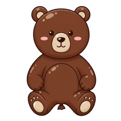 Obraz premium Cute Brown Cartoon Bear Illustration
