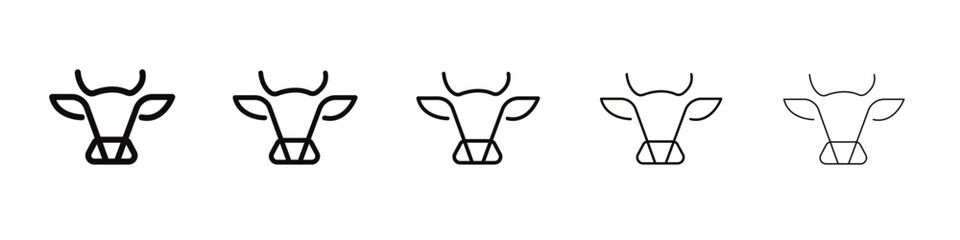 Cow head icon black and white vector sign