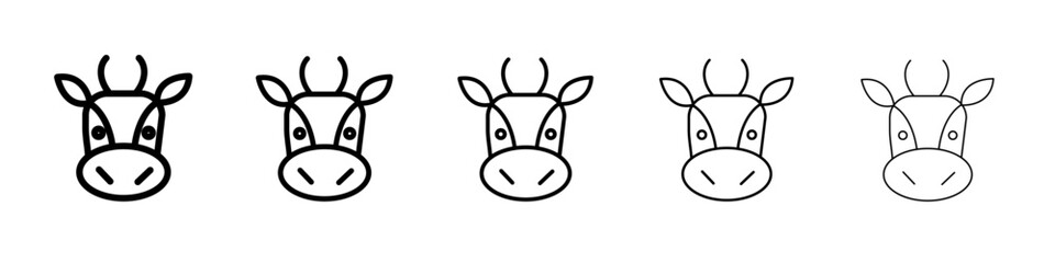 cow head icon black and white vector sign