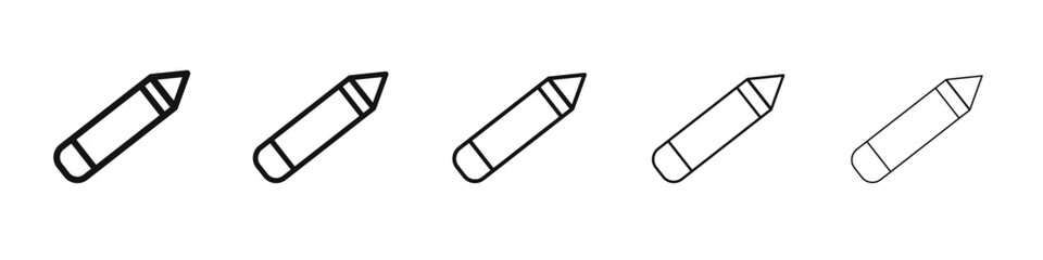 Crayons icon black and white vector sign