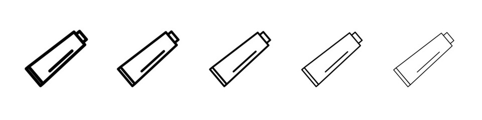 Cream tube icon black and white vector sign