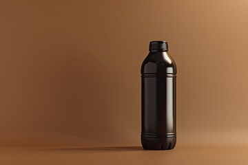 Sharp Image of Mockup of a Sports Bottle on a Brown Background 3D Rendering