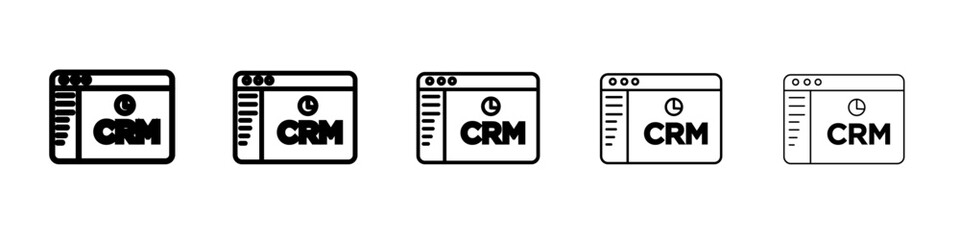 crm icon black and white vector sign