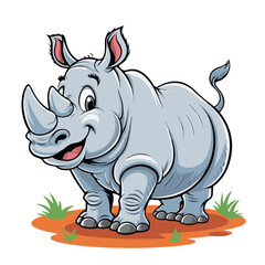 Fototapeta premium Hand-drawn cartoon rhinos vector illustration