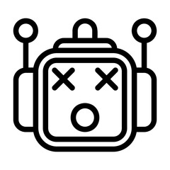 icon pack containing emojis of a robot, expressions, facial shapes and gestures