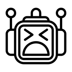 icon pack containing emojis of a robot, expressions, facial shapes and gestures