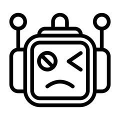 icon pack containing emojis of a robot, expressions, facial shapes and gestures