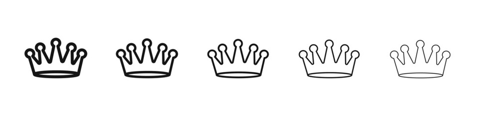 Crown icon black and white vector sign