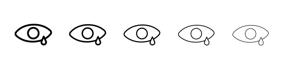 Crying icon black and white vector sign