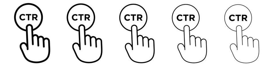 CTR icon black and white vector sign
