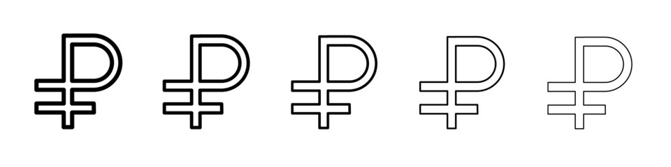 Obraz premium Cuba peso icon black and white vector sign