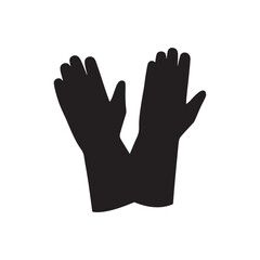 Welding gloves silhouette vector flat illustration on white background.