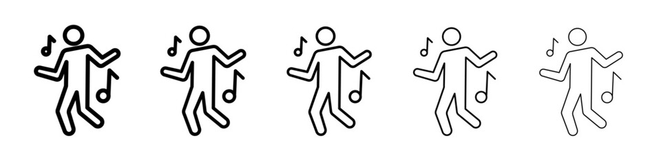 dance icon black and white vector sign