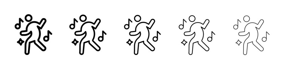 dance icon black and white vector sign