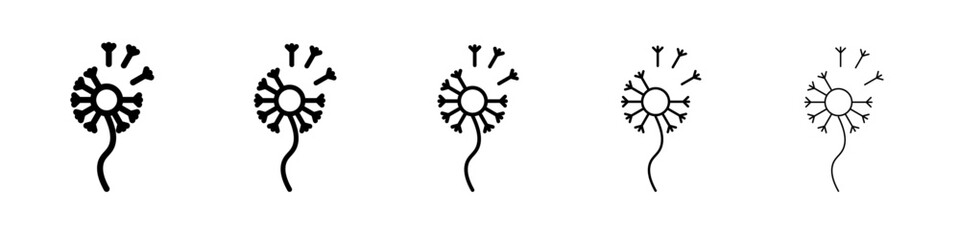 dandelion icon black and white vector sign