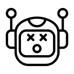 icon pack containing emojis of a robot, expressions, facial shapes and gestures