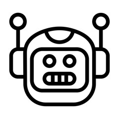 icon pack containing emojis of a robot, expressions, facial shapes and gestures