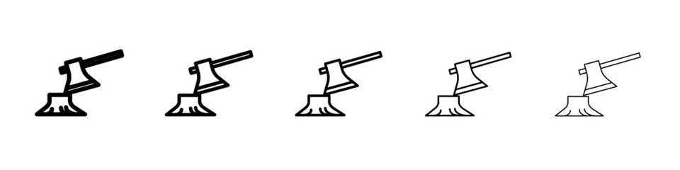 Deforestation icon black and white vector sign