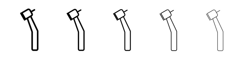 Dental drill icon black and white vector sign