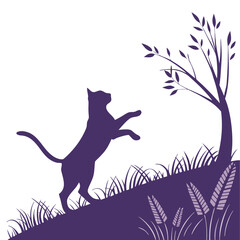  Jumping Cat Silhouette