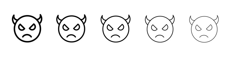 Demon devil icon black and white vector sign