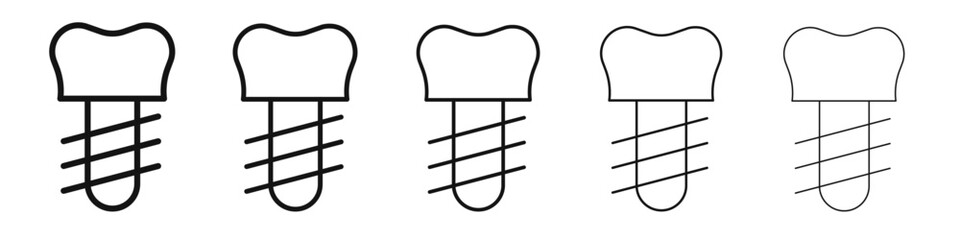 Dental implants icon black and white vector sign
