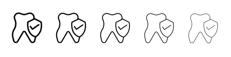 Fototapeta premium Dental Protection for 24 Hours icon black and white vector sign