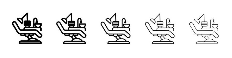 Dentist chair icon black and white vector sign