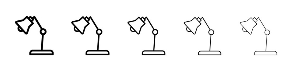 desk lamp icon black and white vector sign