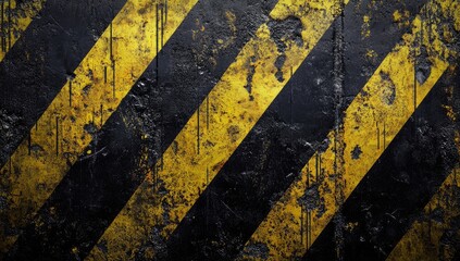 Rough, weathered yellow and black warning stripes