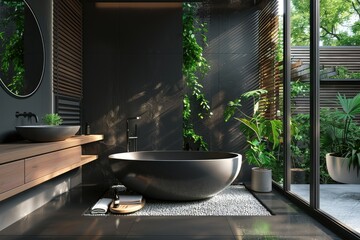 High Detail Image of Modern Bathroom Interior Design