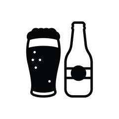 Black solid  icon for beer