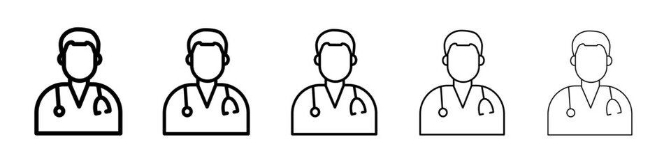 Doctor icon black and white vector sign