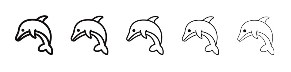 Obraz premium Dolphin icon black and white vector sign