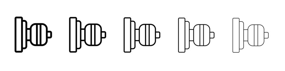 Door knob icon black and white vector sign