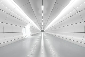 Empty White Tunnel, 3D Rendering 360Degree Seamless Panoramic ViewHigh Detail, 8K