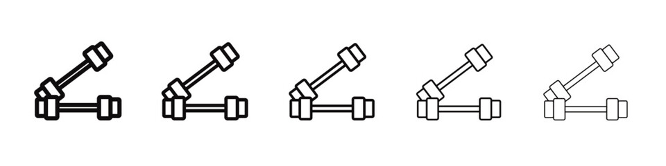 Dumbbell pair icon black and white vector sign