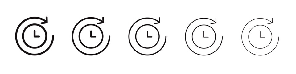 Duration icon black and white vector sign