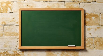 Empty blank green blackboard green board education concept green chalkboard framed in wood, perfect for classroom. green background