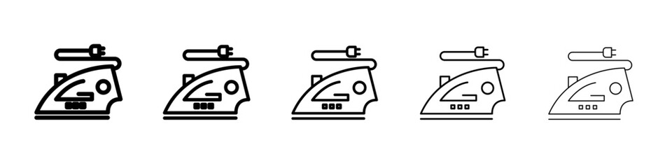 Electric Iron icon black and white vector sign