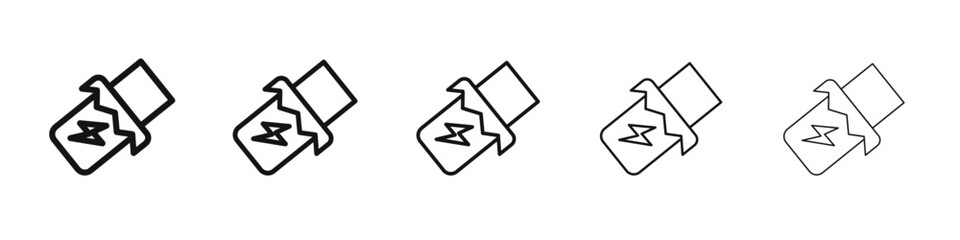 Energy bar icon black and white vector sign