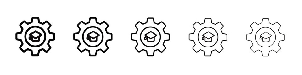 Obraz premium Engineering education icon black and white vector sign