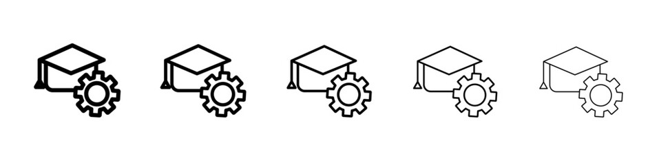 Engineering education icon black and white vector sign